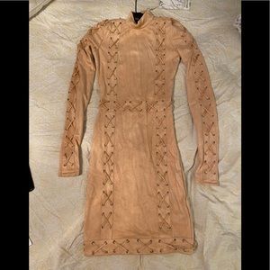 Oh Polly Faux Suede Mini Dress